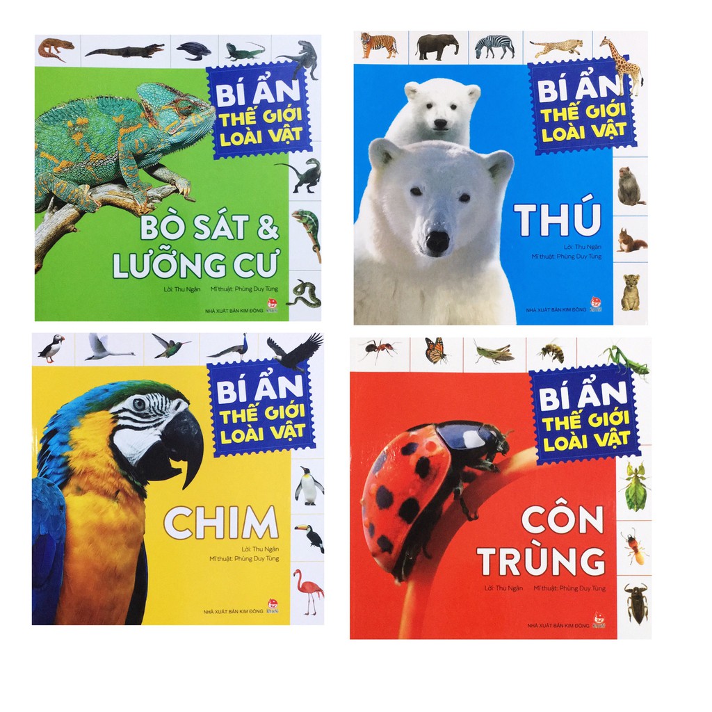 Sách - Bí Ẩn Thế Giới Loài Vật Chim +Thú+ Côn Trùng+Bò Sát Lưỡng Cư ( Combo 4 Cuốn )