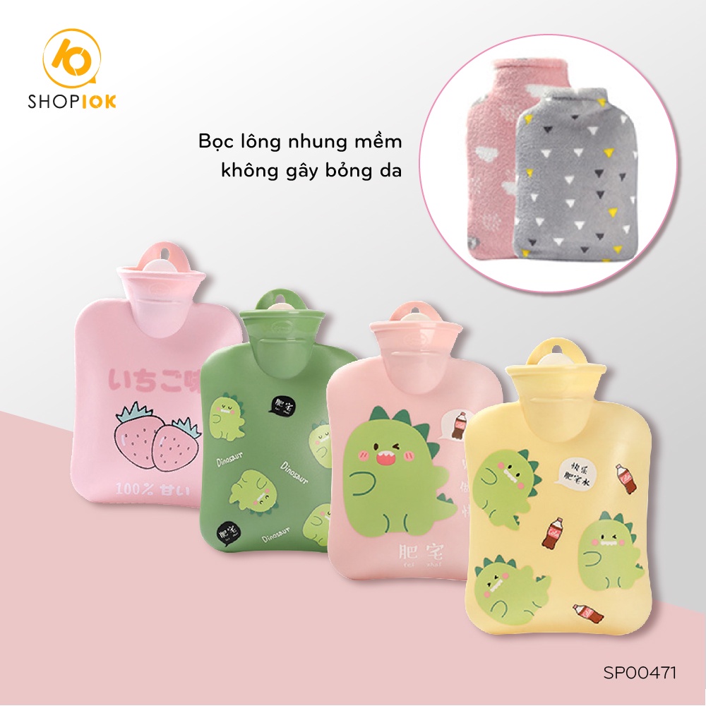 Túi chườm nóng lạnh  SHOP10K giảm đau bụng kinh, túi chườm giữ ấm, hạ sốt 400ml - SP004471