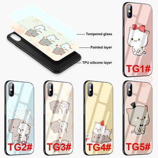 Ốp lưng kính cường lực in hình chú mèo cho điện thoại phone 6 13 7 plus 8 plus xr x xs max 12 - a985