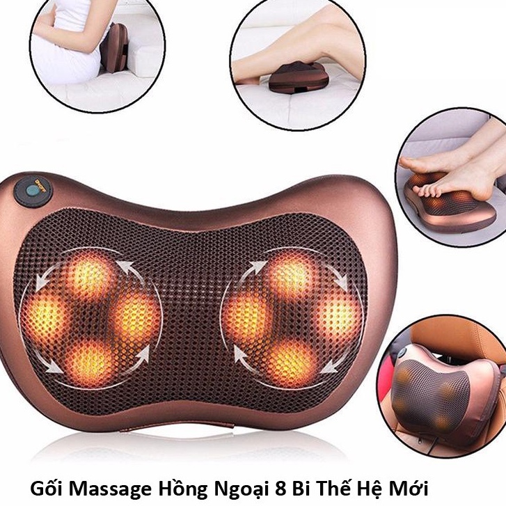 Máy Massage Cổ Vai Gáy, Gối Massage  Hồng Ngoại 8 Bi, Máy Massage Hồng Ngoại 8 Bi Loại Tốt , Gối Massage 8 Bi Nhập Khẩu