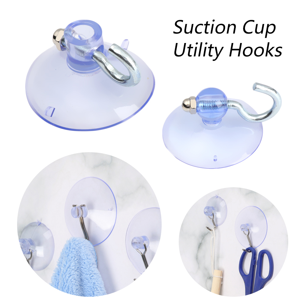 ME 1/2/5 PCS Household Suction Cup Rails Screw Wall Rack Utility Hooks Storage Hanger Transparent Removable Bathroom Reusable Kitchen Holder Suckers