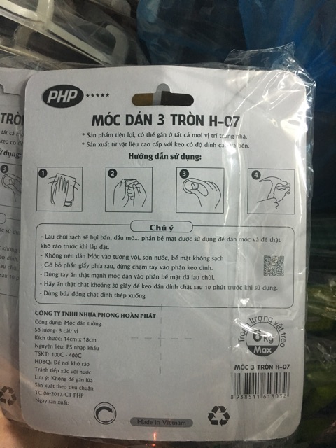 Combo 10VĨ  móc dán tường có đinh đóng vào tường loại 3cái cùng mẫu