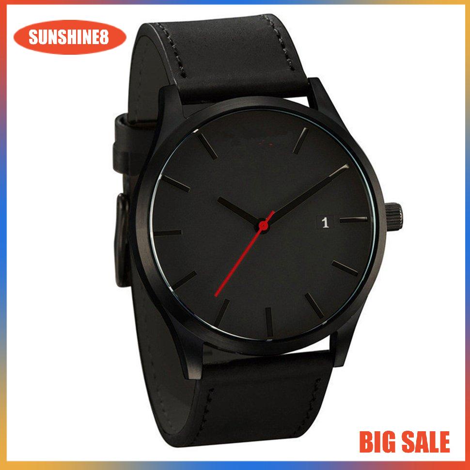 【SUN】calendarExquisite Round Dial Casual Elegant Man Fashion Grid Scale Male Watch