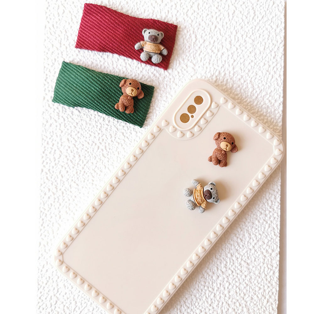 [Hàng mới về] Set 10 Phụ Kiện Trang Trí Móng Tay Hình Gấu Teddy 3D Dễ Thương Phong Cách Nhật Bản