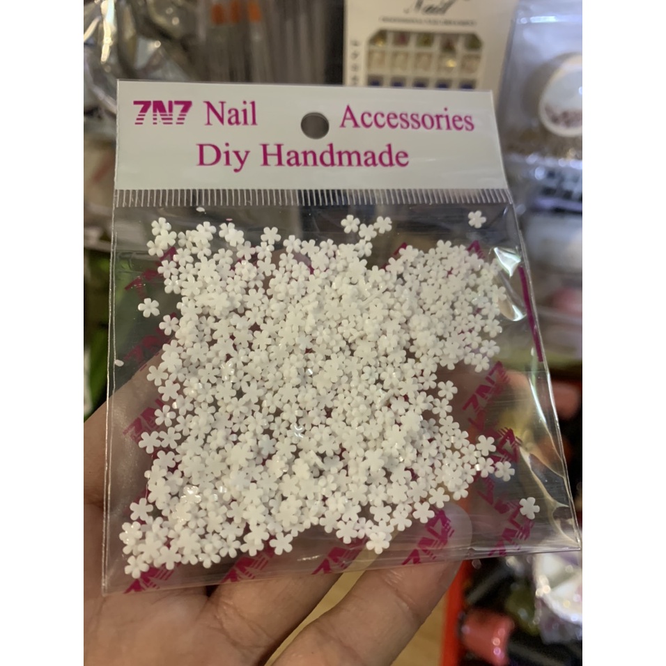 Hoa sứ nhí mix bi trang trí móng  2 màu