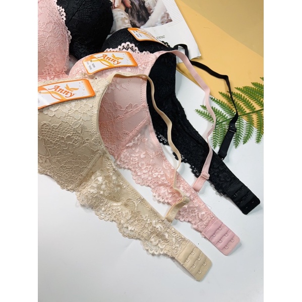 Áo lót nữ ren, không gọng, áo ngực mút nhẹ nâng, bản chip lớn Thái Lan cao cấp ANNY 9289