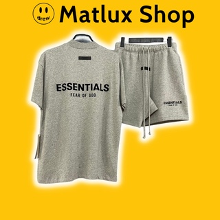 [BEST QUALITY] Áo và quần Fear Of God FOG Essentials SS22 Dark Oatmeal in nhung bản cao cấp, Set đồ FOG Essentials