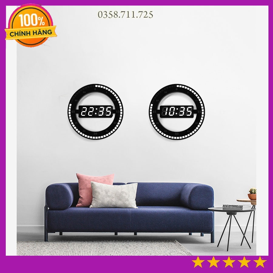 Đồng hồ treo tường dạng đèn Led sáng tạo, đồng hồ để bàn kỹ thuật số độc đáo