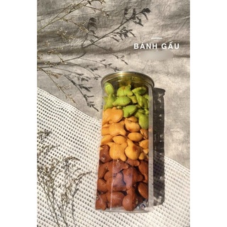 Bánh gấu tuổi thơ nhân kem sữa mix 3 vị bơ sữa chùm ngây socola hũ pet 500g
