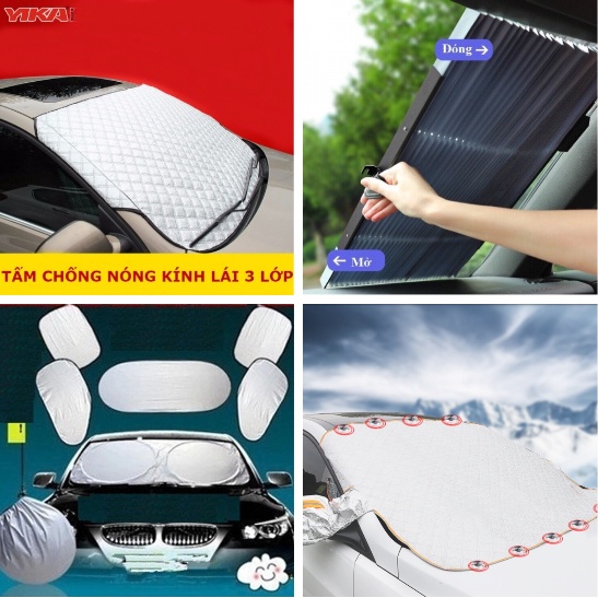 BỘ 6 MIẾNG, RÈM KÉO XE HƠI, Ô TÔ - TẤM CHE NẮNG MẶT KÍNH, GƯƠNG CHIẾU HẬU
