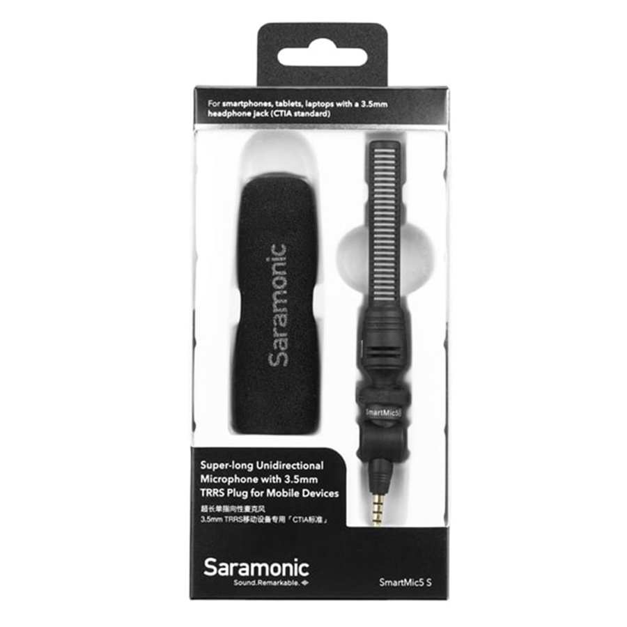 Saramonic SmartMic5 S - Micro thu âm shotgun mini cổng 3.5mm TRRS