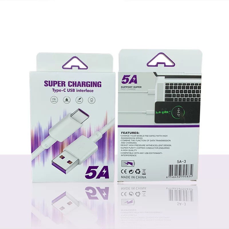 Cáp Sạc 5A- IPhone Lightning - Android Type-C  ( Siêu To- Siêu bền - Hỗ Trợ Sạc Nhanh )