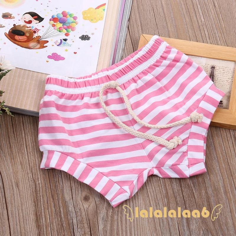 Quần Short Vải Cotton Phối Hoạ Tiết Kẻ Sọc Cho Bé