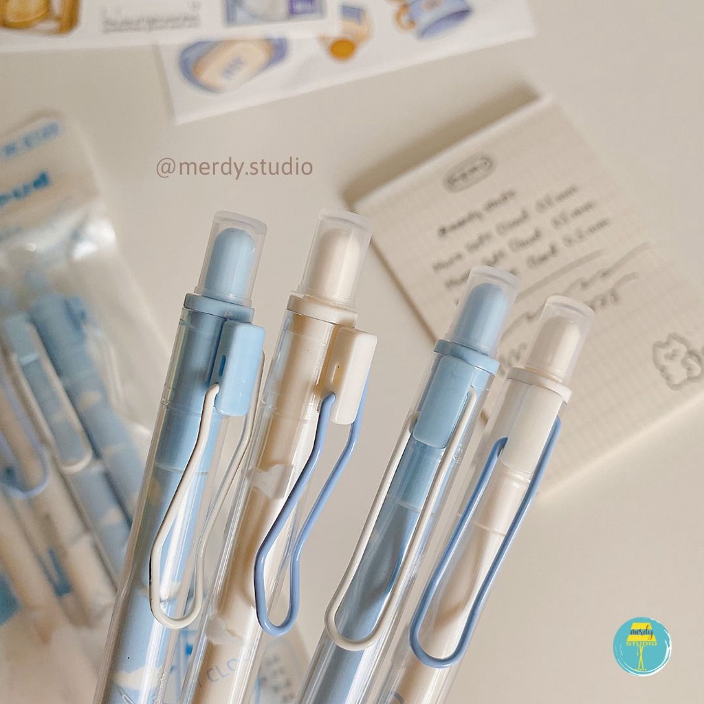 Bút bấm Mura Soft Cloud thiết kế đám mây trôi sáng tạo mực đen, ngòi 0.5mm