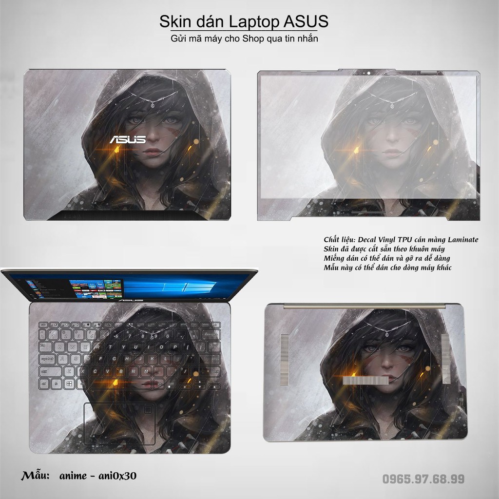 Skin dán Laptop Asus in hình Anime image (inbox mã máy cho Shop)