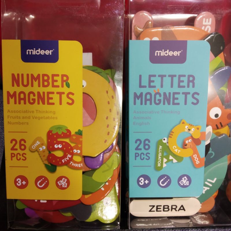 Mideer Magnet Letters Numbers - Bảng chữ cái hoặc chữ số bằng nam châm hình các con vật bằng tiếng Anh cho bé học chữ