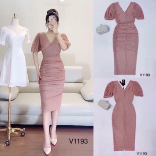 ⚡️BÁN SỈ⚡️Váy body dự tiệc màu hồng kim sa