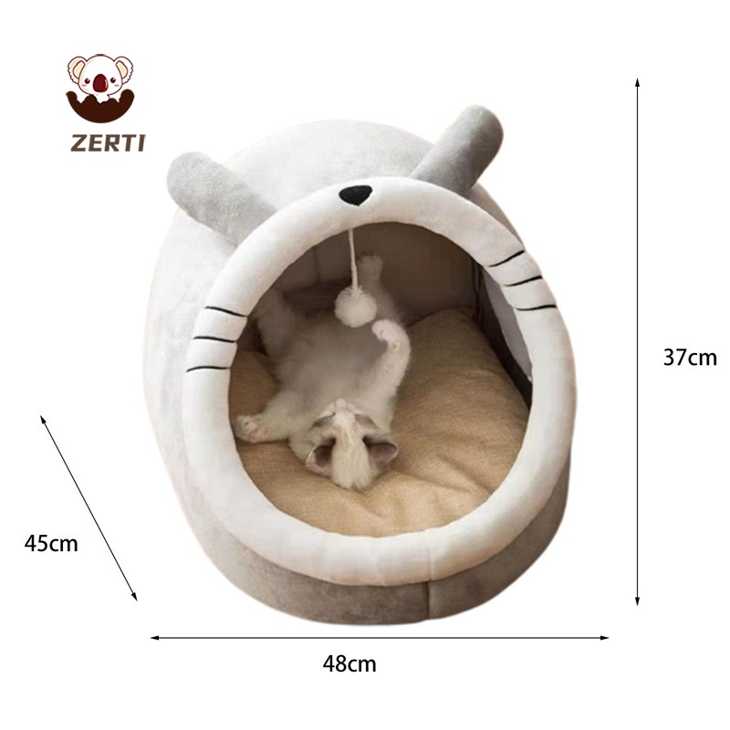 Giường cho mèo Zerti mềm mại, ấm áp và thiết kế dễ thương Giường cho thú cưng nhà thú cưng