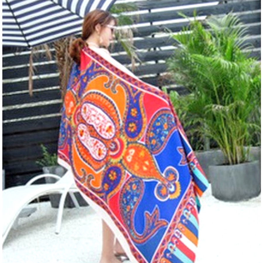 Khăn Choàng BoHo Họa Tiết Thổ Cẩm, Khăn Choàng Đi Biển Phong Cách Vintage dễ thương đáng yêu