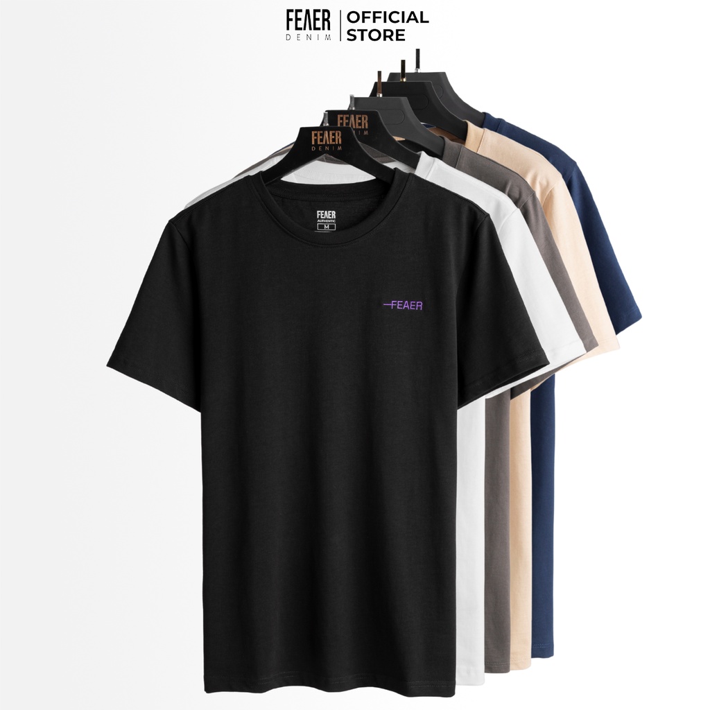 Áo thun nam FEAER DENIM vải cotton dày dặn, co giãn, form regular fit BASIC PREMIUM