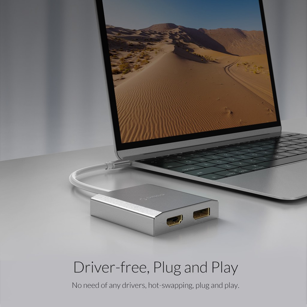 Cáp chuyển đổi USB Type C sang HDMI và Displayport Adapter cao cấp chính hãng ORICO XD-CFHD4