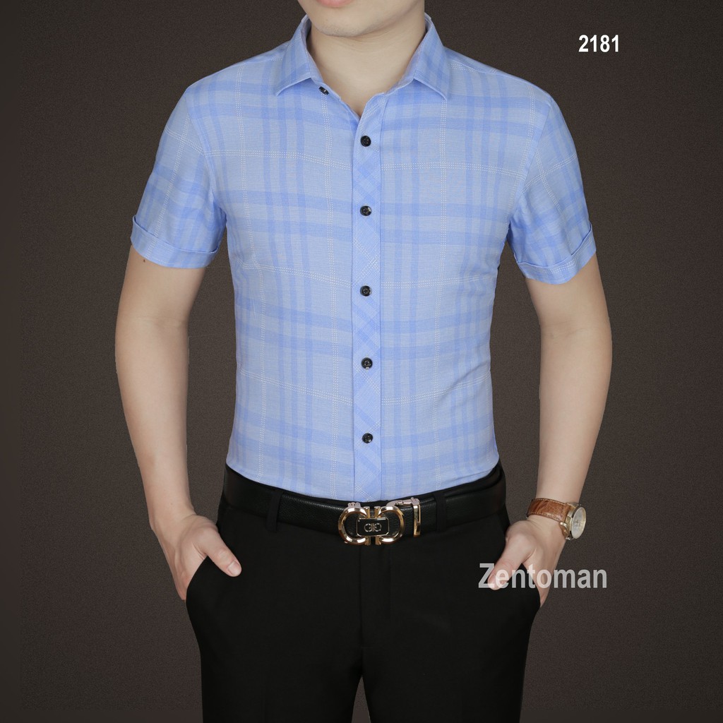 [HQFA88- mã giảm 20k] Zentoman - áo sơ mi nam chính hãng tay ngắn, công sở mới nhất 2021, mềm mịn không nhăn