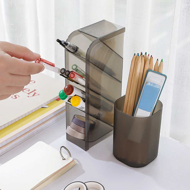 Hộp đựng bút để bàn bằng nhựa trong suốt nhiều mẫu tùy chọn tiện lợi