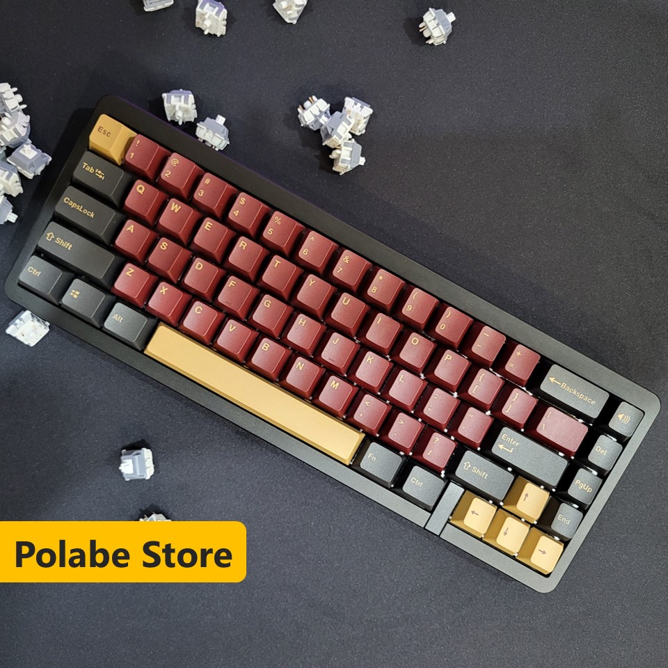 Keycap Red Samurai Cherry Double Shot, keycap Cherry bàn phím cơ nhiều nút cân nhiều layout - Polabe Store