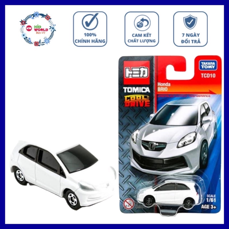 Xe mô hình Tomica Card Cool Drive Honda Brio TCD10. Made in China. Tỷ lệ 1:61.