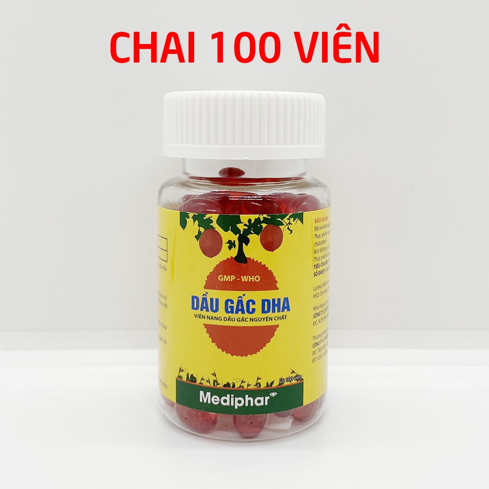 Viên uống bổ mắt Dầu Gấc, DHA nguyên chất giảm nhức mỏi mắt, khô mắt - 100 viên [Dầu gấc DHA]