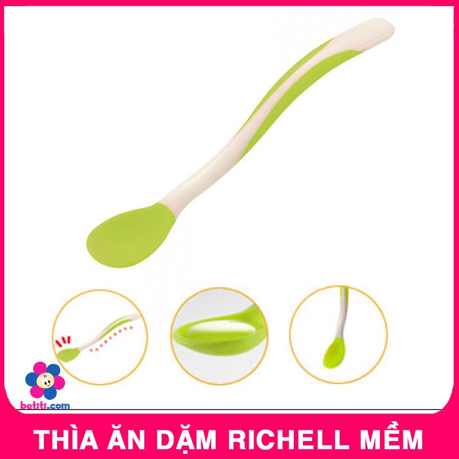 Thìa Ăn Dặm Richell Đầu Silicone Siêu Mềm - 4973655211410