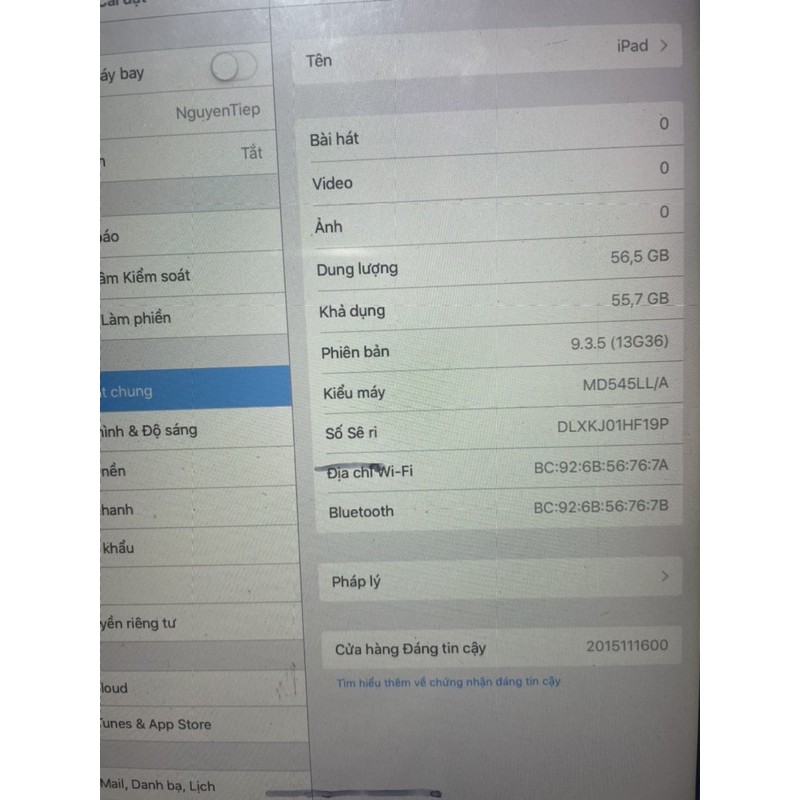 cụm main iPad mini 1 wifi 16gb 32gb 64gb không có iCloud (iCloud off)rẻ như xác