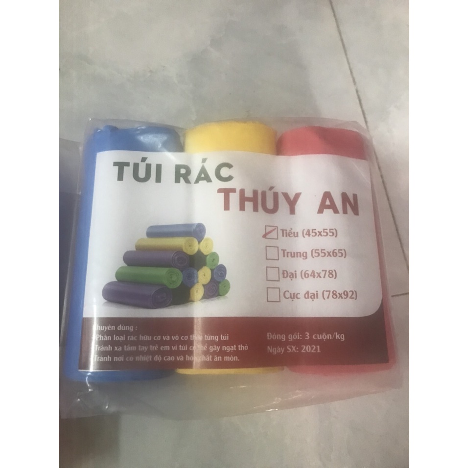 Túi Đựng Rác Gia Đình 3 Cuộn 1kg - Túi Đựng Rác Tiện Dụng - Mộc Nhân Farm