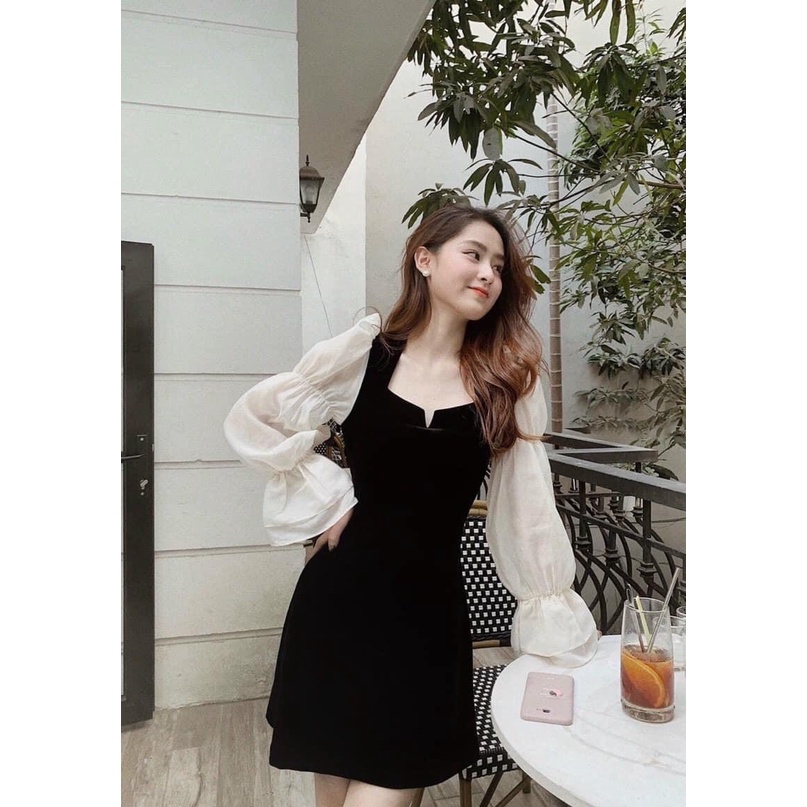 váy đen tay dài dự tiệc-hàng cao cấp loại 1-chuẩn váy xinh | BigBuy360 - bigbuy360.vn
