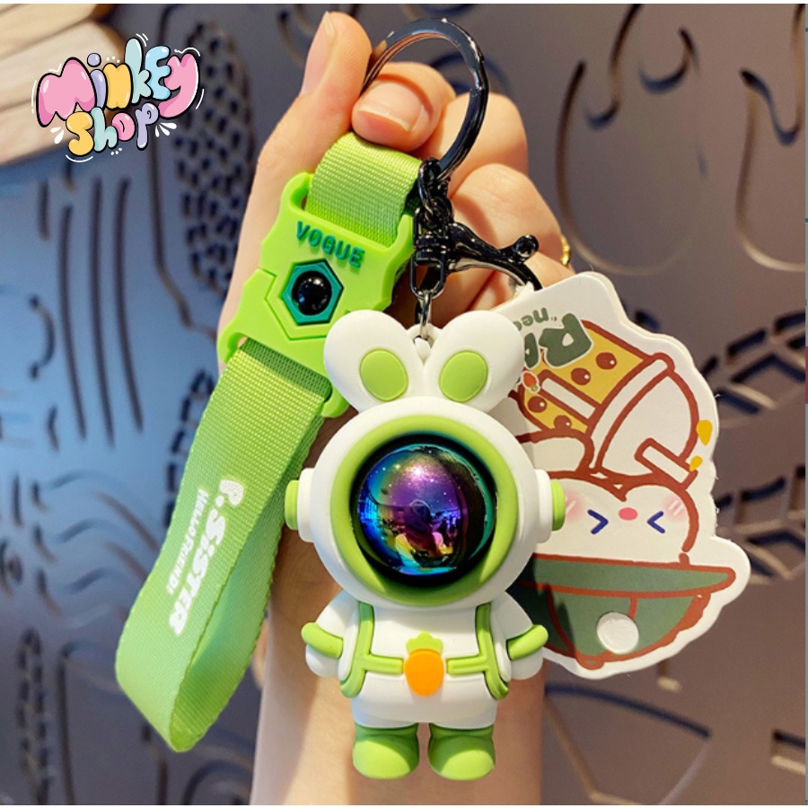 Móc Khóa Đẹp Hình Thỏ Phi Hành Gia Dễ Thương phụ kiện Túi Xách -Minkey