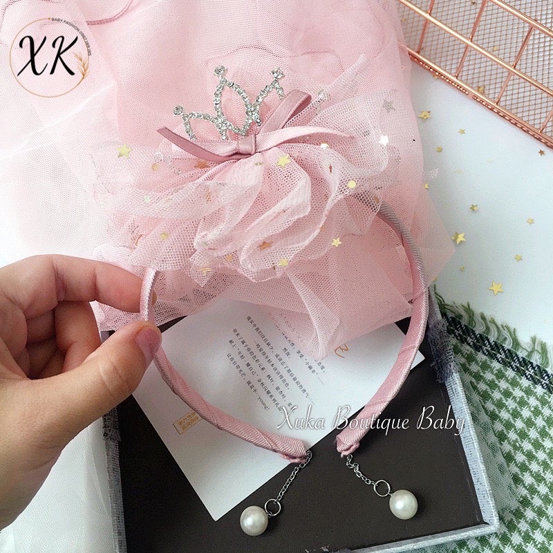 Bờm Cài Tóc Sinh Nhật Party Style Hàn Quốc Cho Bé, Phụ Kiện Cài Tóc Công Chúa Cao Cấp Bé Gái [ẢNH THẬT]