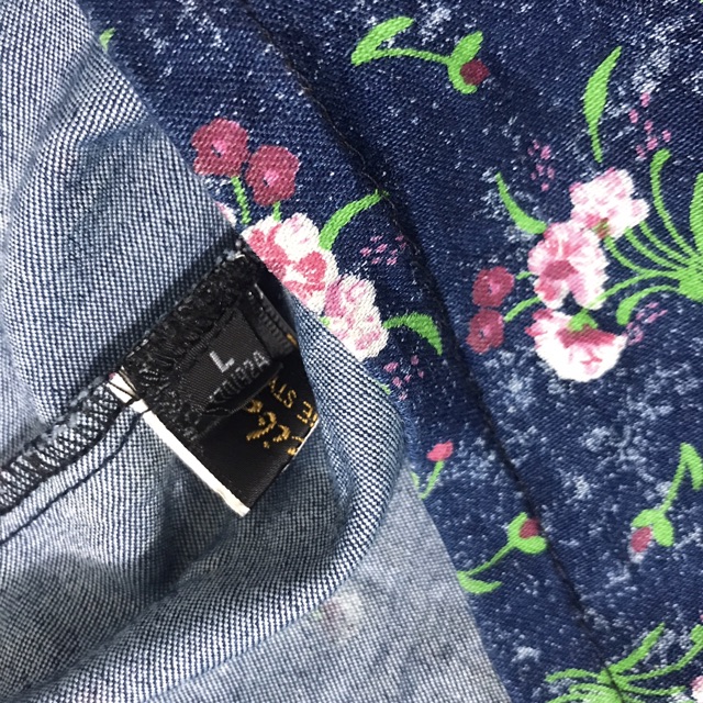 Đầm jeans xoè hoa xanh siêu đẹp size L
