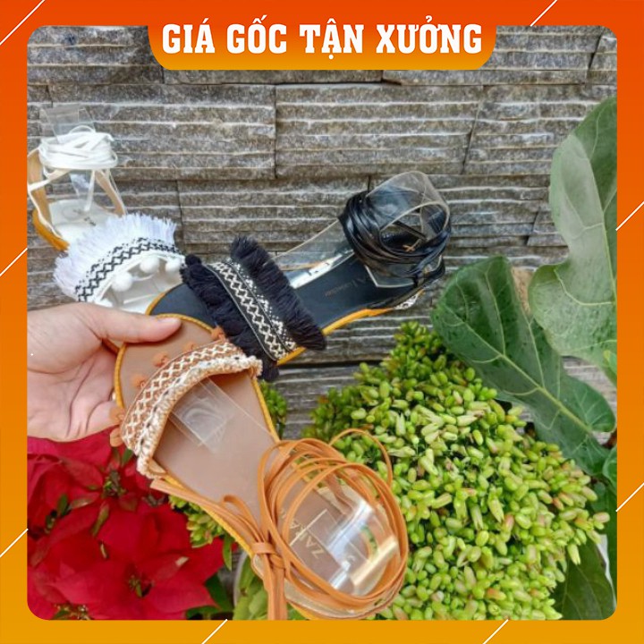 Giày sandal cột dây chiến binh thổ cẩm [HÀNG CÓ SẴN]