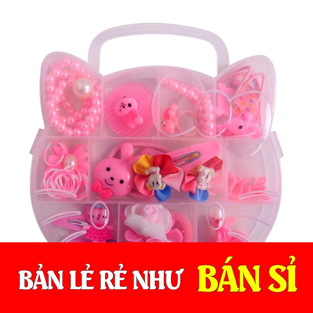 [GIÁ SỈ] HỘP PHỤ KIỆN TÓC KITTY CHO BÉ ( Loại To )