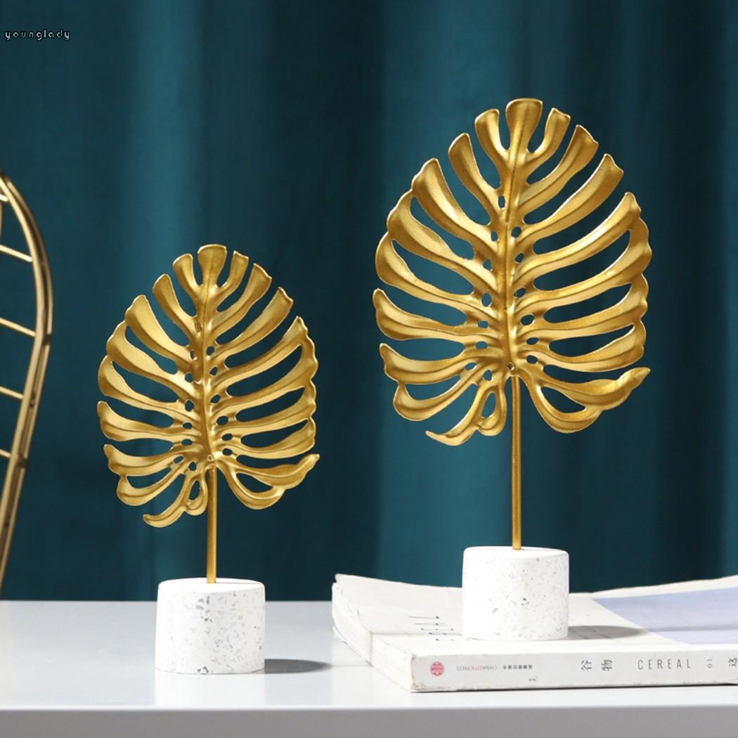 Monstera Leaf Light Luxury Golden Modern Style Nordic Decor Table Top Decor