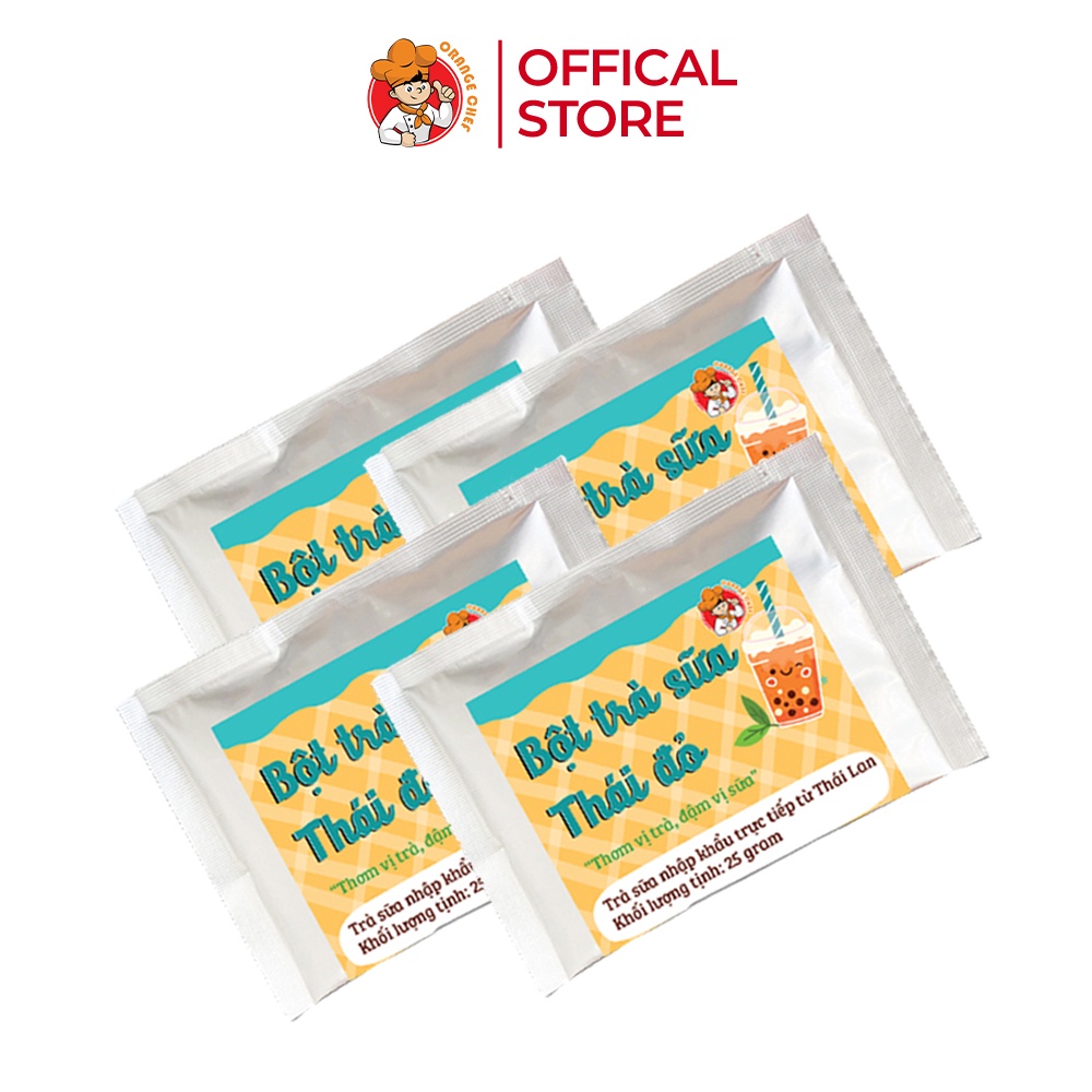 Bột trà sữa Thái đỏ Orange Chef túi 25g tiện lợi - Trà sữa Thái đỏ thơm ngon chuẩn vị