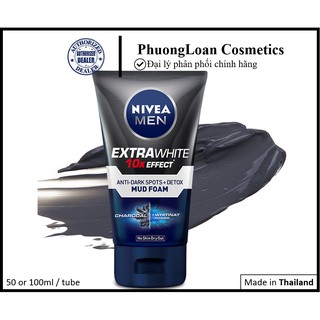 Sữa rửa mặt nivea men extra white 10x effect anti dark spots & detox mud foam