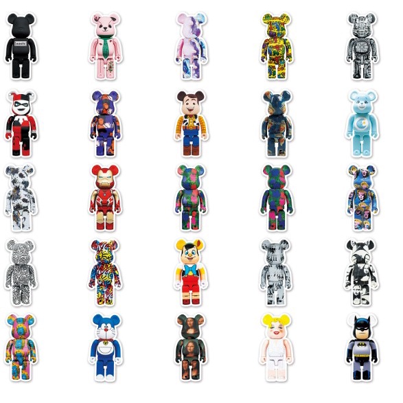 [50 Hình] Sticker hình BearBrick dán trang trí laptop, mũ nón bảo hiểm, vali, xe tay ga, ván trượt - DB.134
