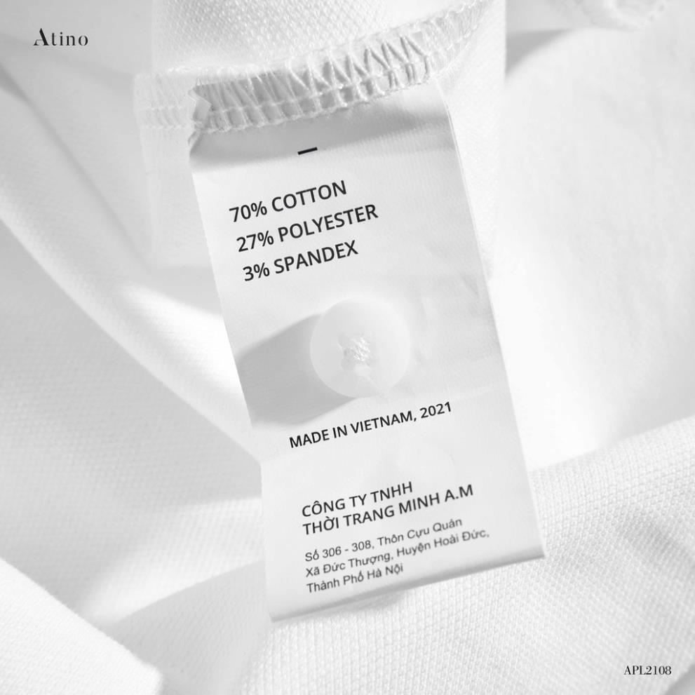 Áo Polo Nam PAREL ATINO phối viền trẻ trung vải cá sấu Cotton cao cấp thoáng mát APL2108