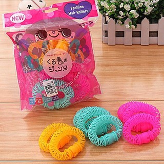 Lô xoăn lò xo dễ dàng làm tóc giữ nếp tóc xoăn gói 6c