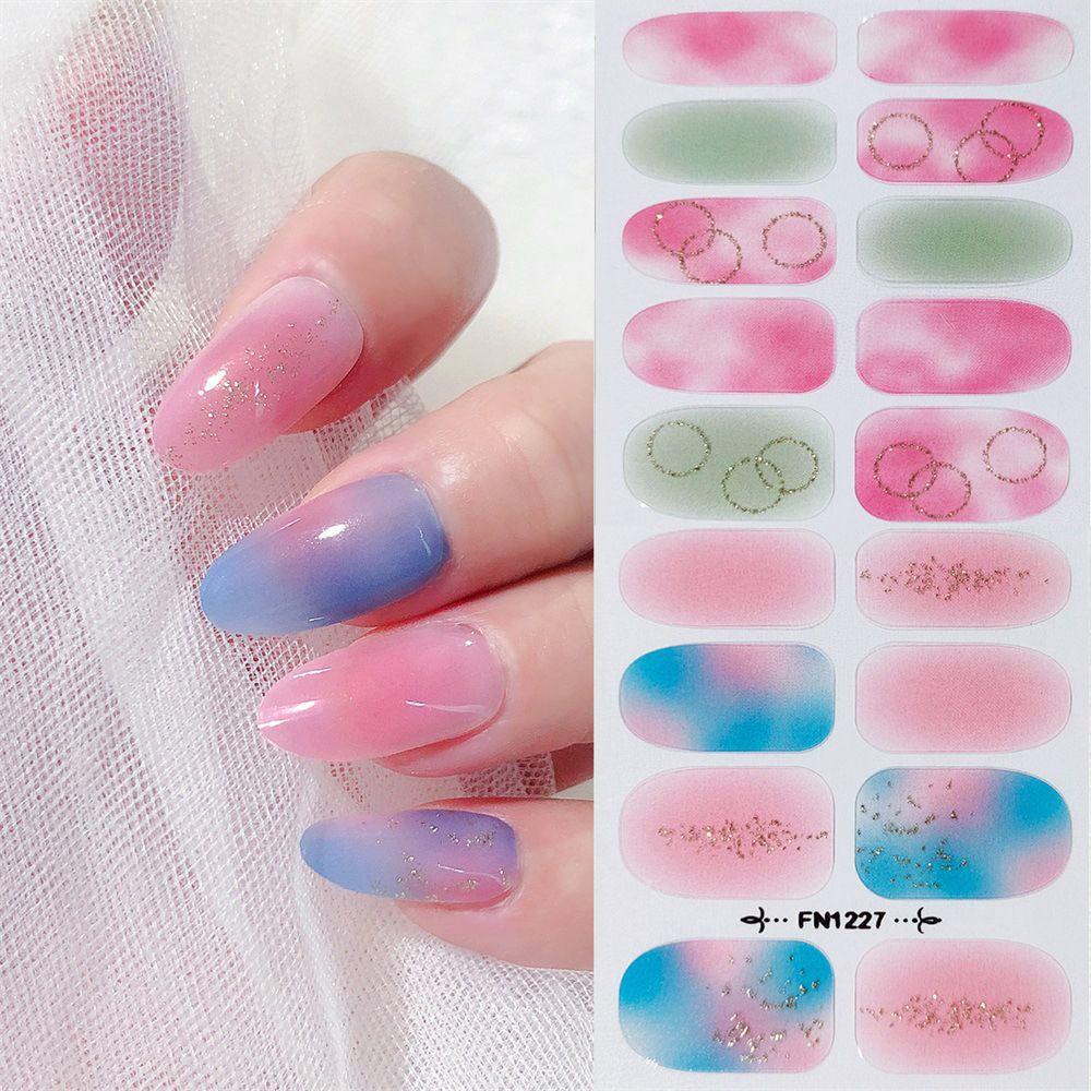 Miếng Dán Trang Trí Móng Tay Tự Dính Màu Gradient Thời Trang