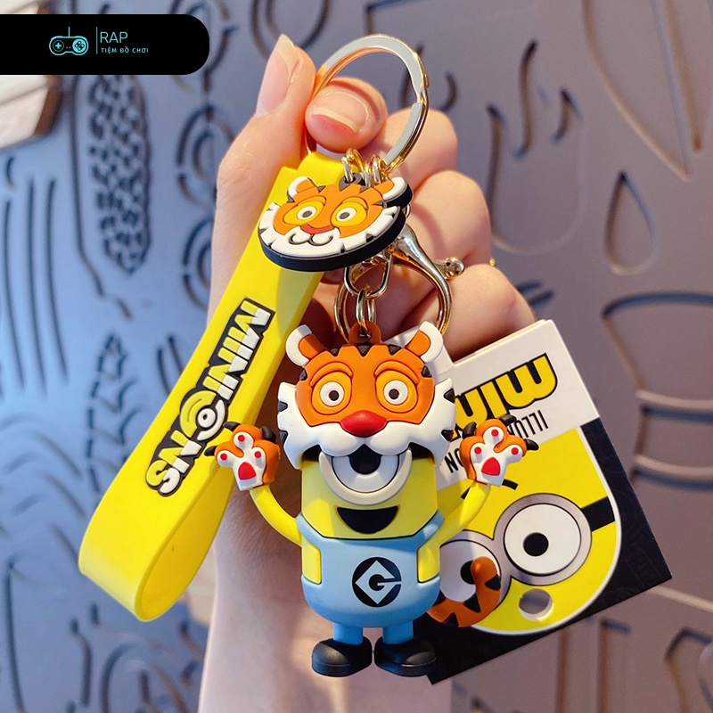 Móc khóa minion 12 con giáp nhiều kiểu dáng đáng yêu chất liệu PVC dùng làm quà tặng, móc treo balo, túi xách-Ráp