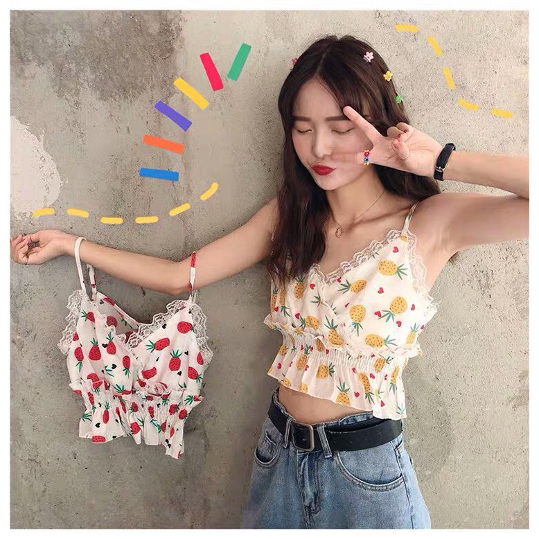 Áo hai dây voan hoa quả ngày hè tươi mát TTSA0078