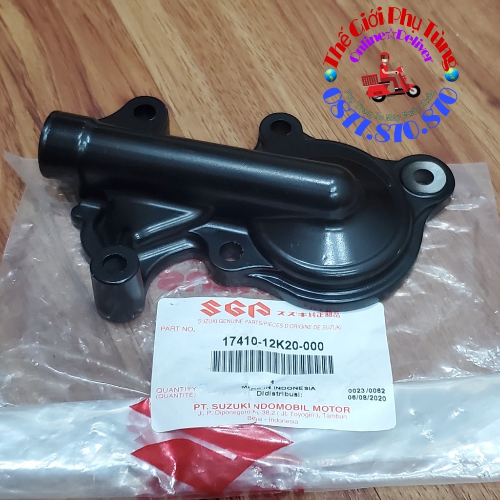 Nắp bơm nước Raider fi (đen) zin Suzuki nhập khẩu - 17410-12K20-000