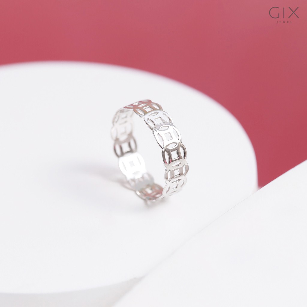 Nhẫn bạc nữ đẹp mạ vàng kim tiền Gix Jewel SPGN37